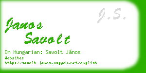 janos savolt business card