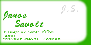 janos savolt business card